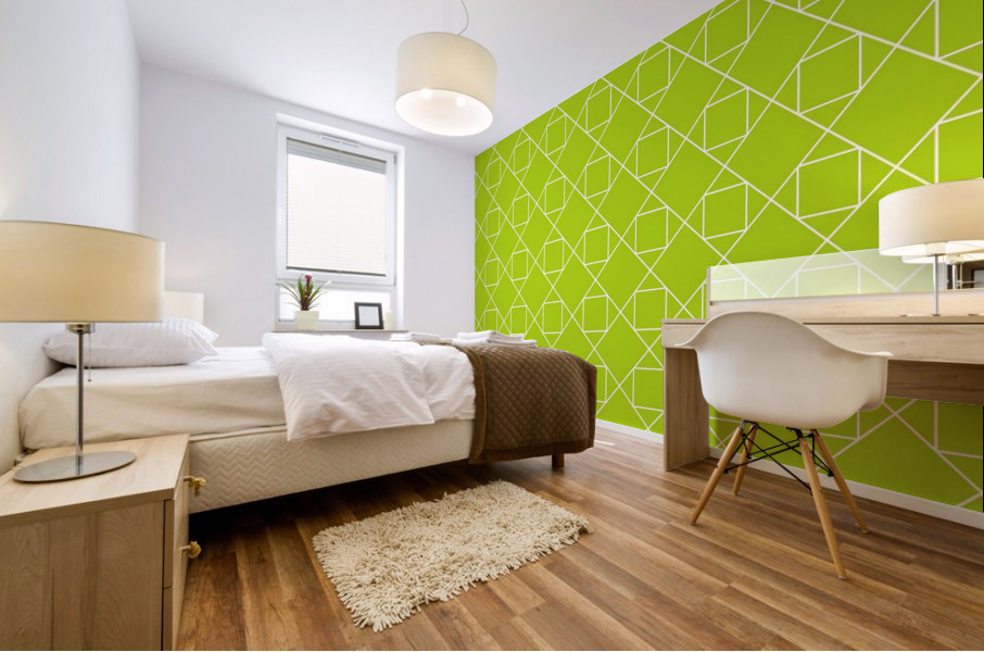 Light Green Diamonds Pattern  Mural print