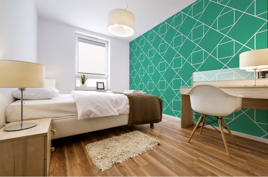 Green Diamonds Pattern Mural print