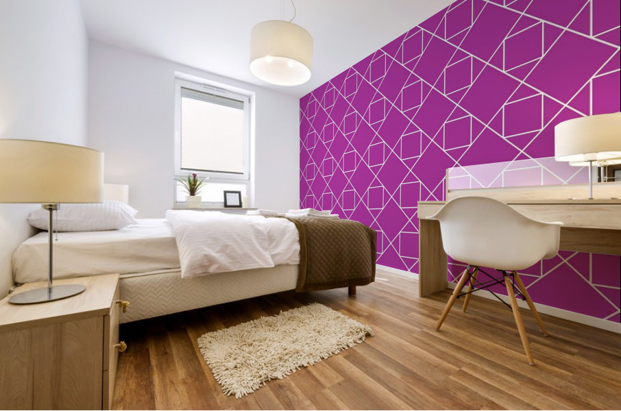 Magenta Geometric Pattern Mural print