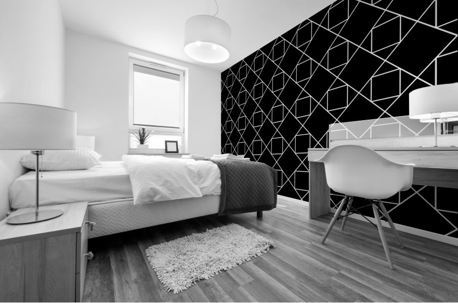 Black Geometric Pattern Mural print