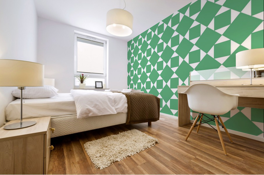 Green Geometric Pattern Mural print