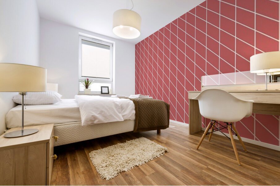 Orange Checkers Pattern Mural print