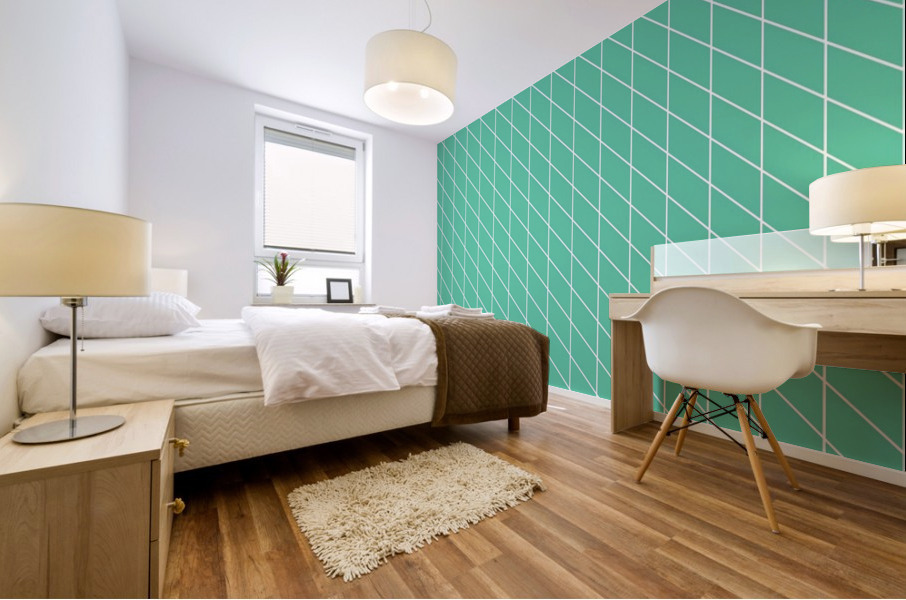 Aquamarine Checkers Pattern Mural print