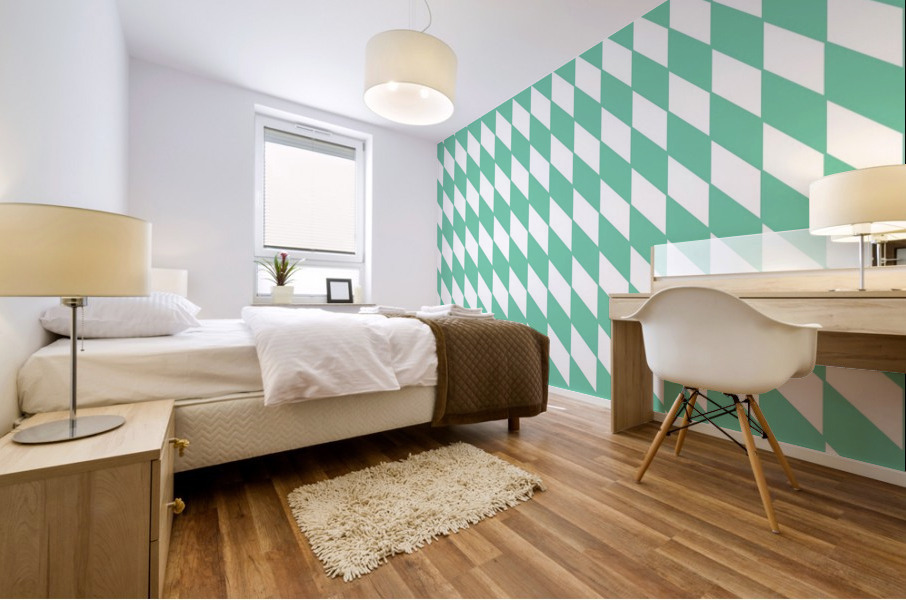 Light Green Checkers Pattern Mural print
