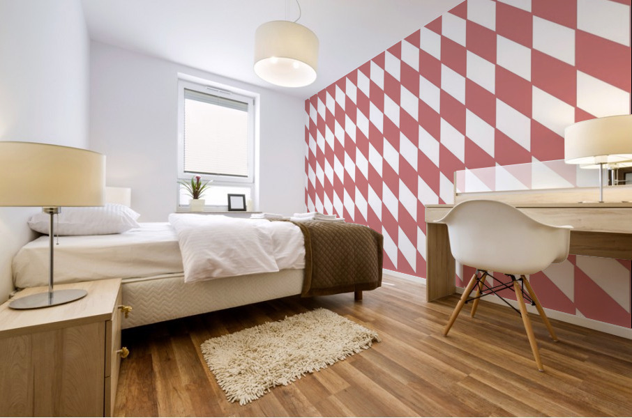 Baby Pink Checkers Pattern Mural print