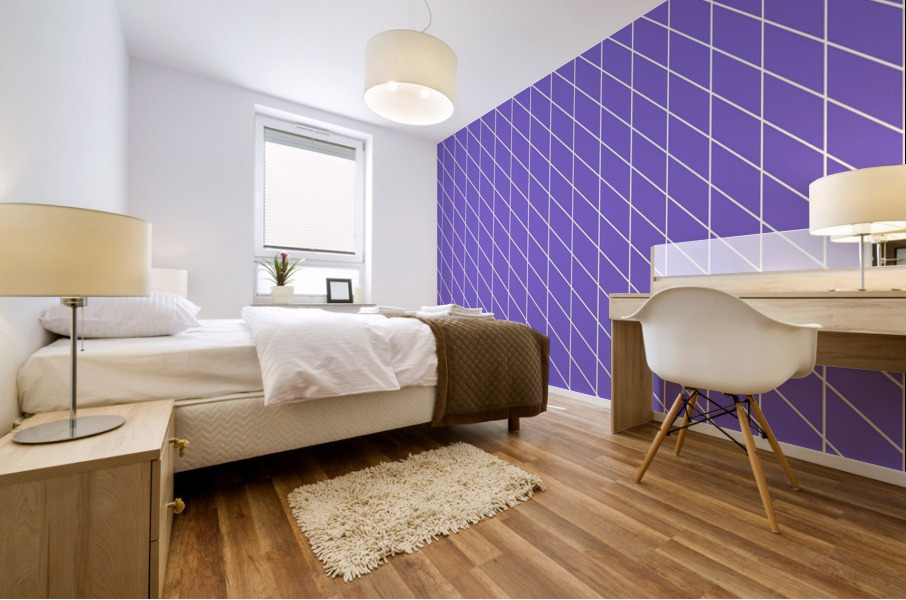 Eggplant Check Pattern Mural print