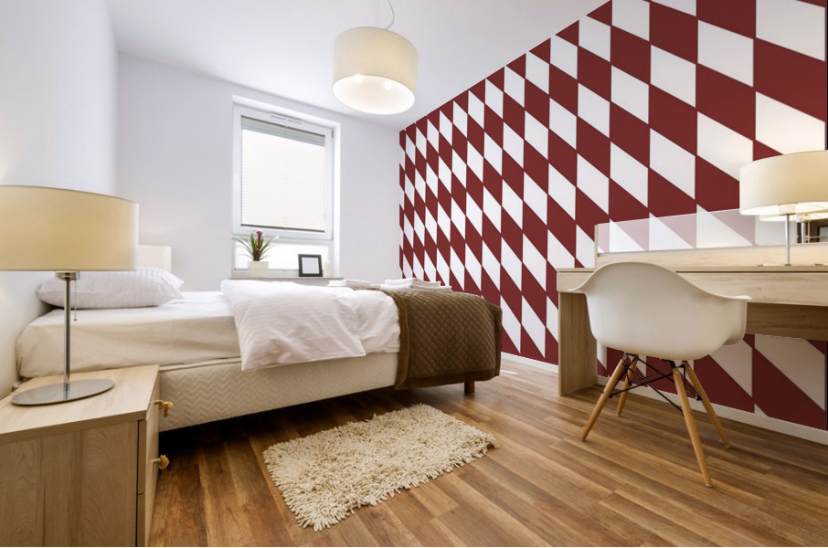 Dark Maroon Checkers Pattern Mural print