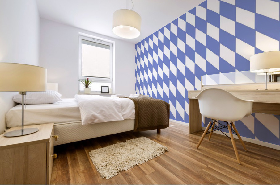 Blue Checkers Pattern Mural print
