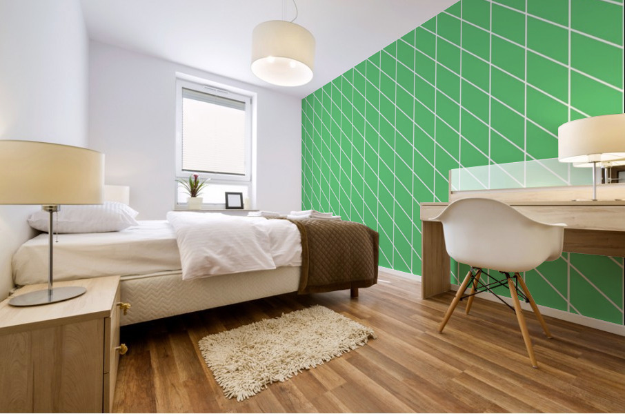 Green Color Checkers Pattern Mural print
