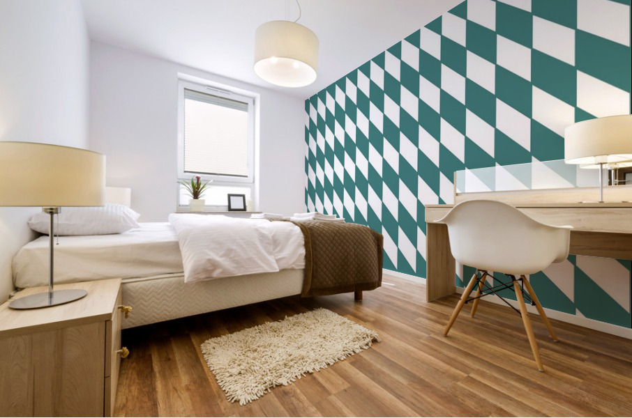 Light Green Checkers Pattern Mural print