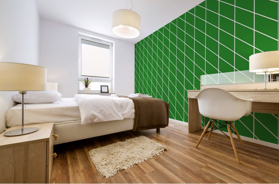 Green Checkers Pattern Mural print