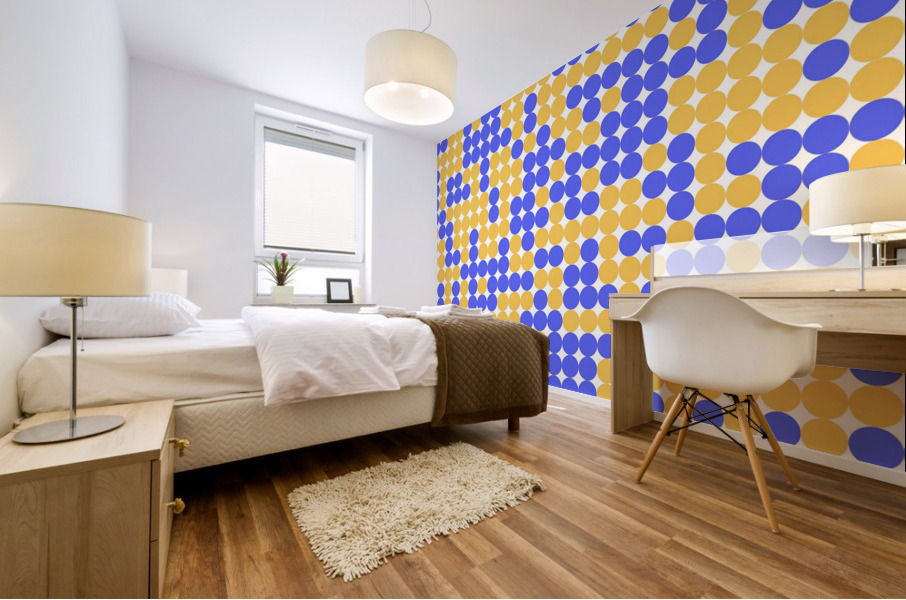 Yellow Polka Mural print