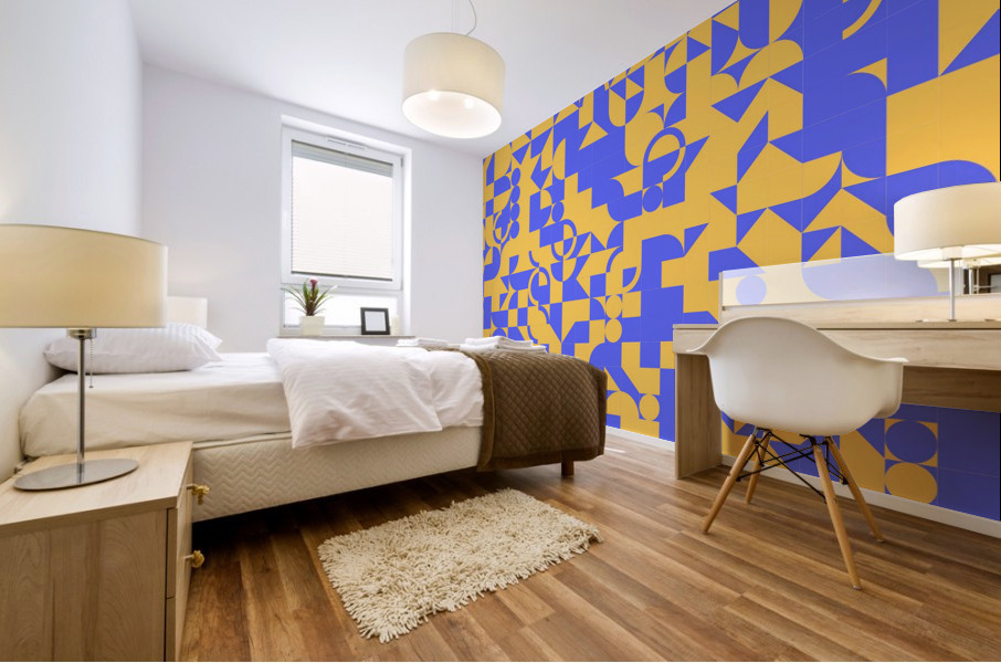 Navy Blue Geometric Mural print