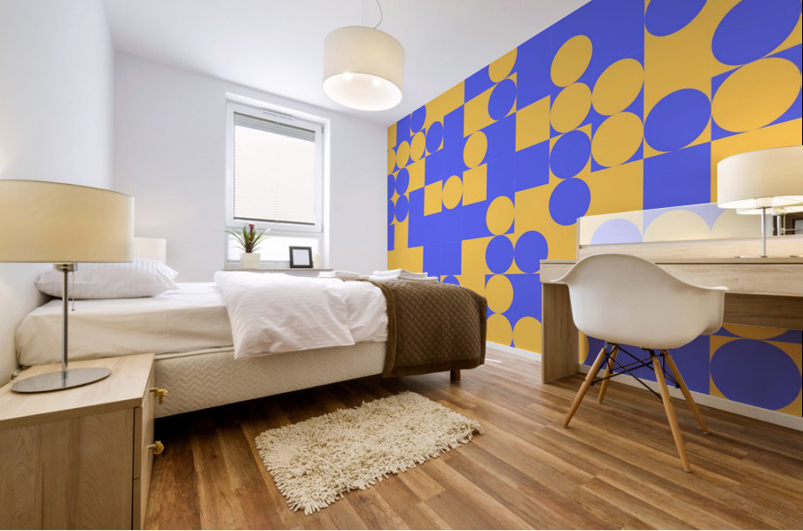 Dots and Square Pattern Mural print