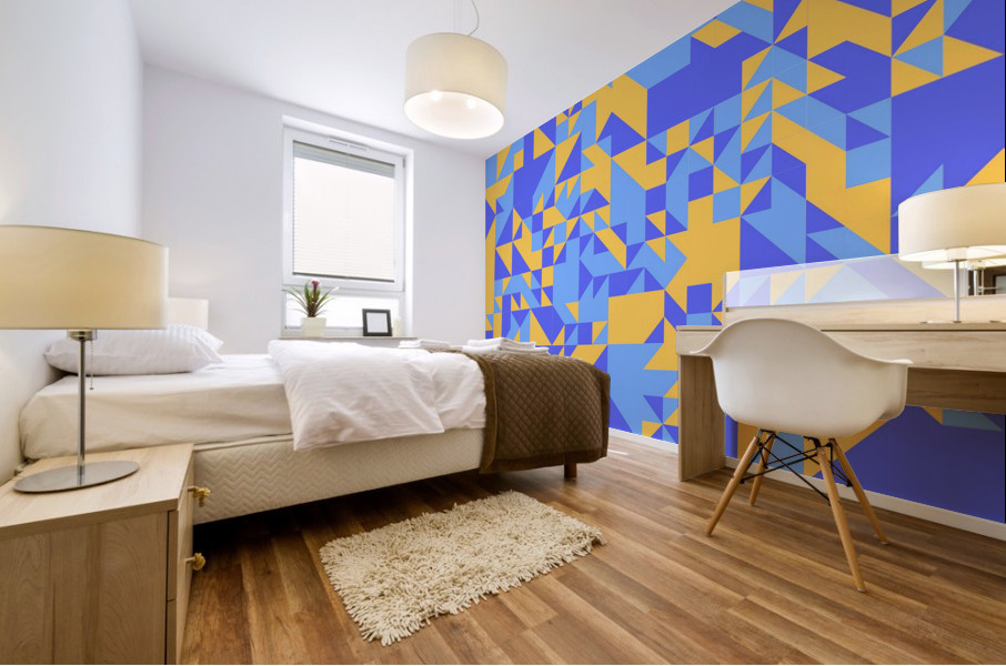 Blue Geometry Pattern Mural print