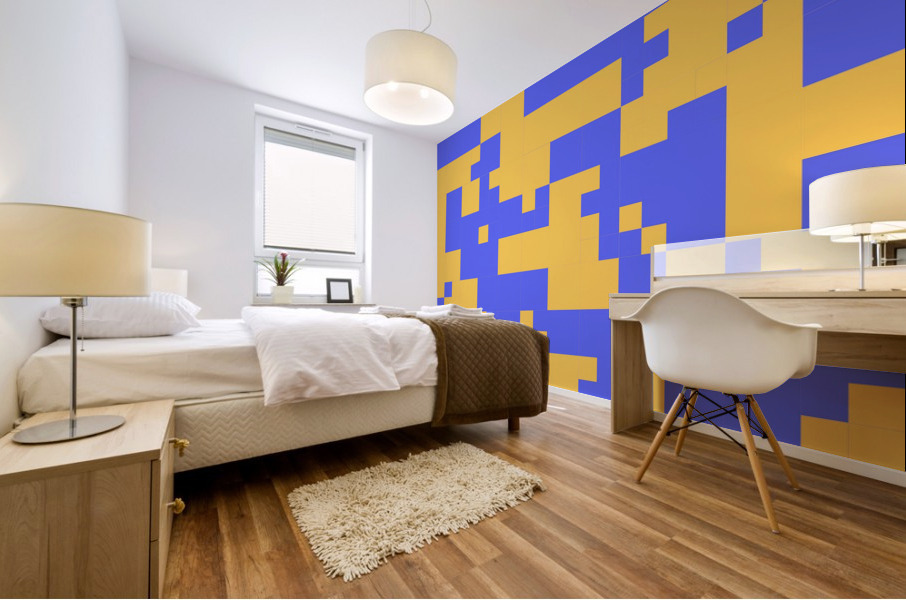 Blue Geometry Pattern Mural print