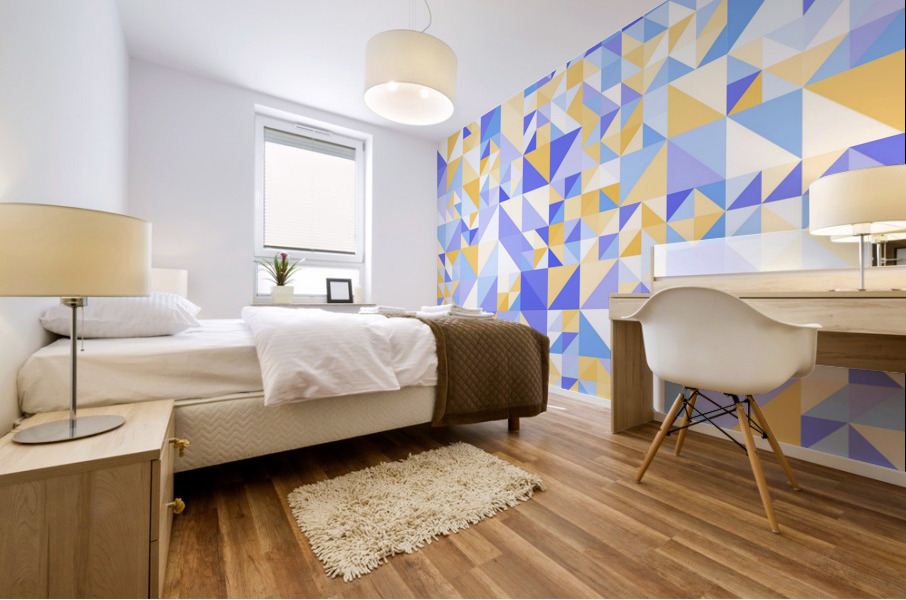 Triangle Mid Dots Pattern Mural print
