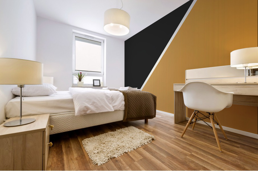 Black and Brass Abstract Mural print