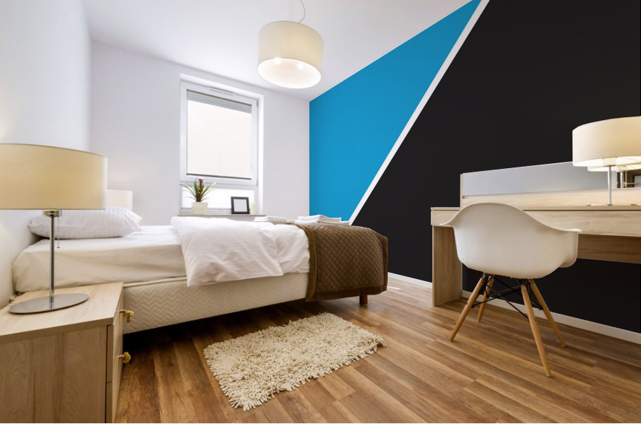 Black and Blue Abstract Mural print