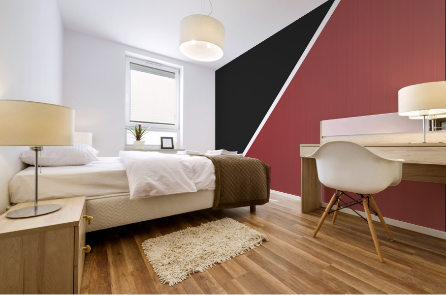 Black and Garnet Abstract Mural print