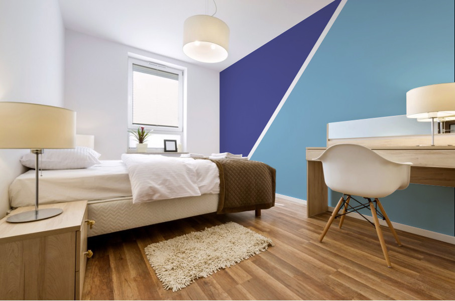 Grape and Sky Blue Abstract Mural print