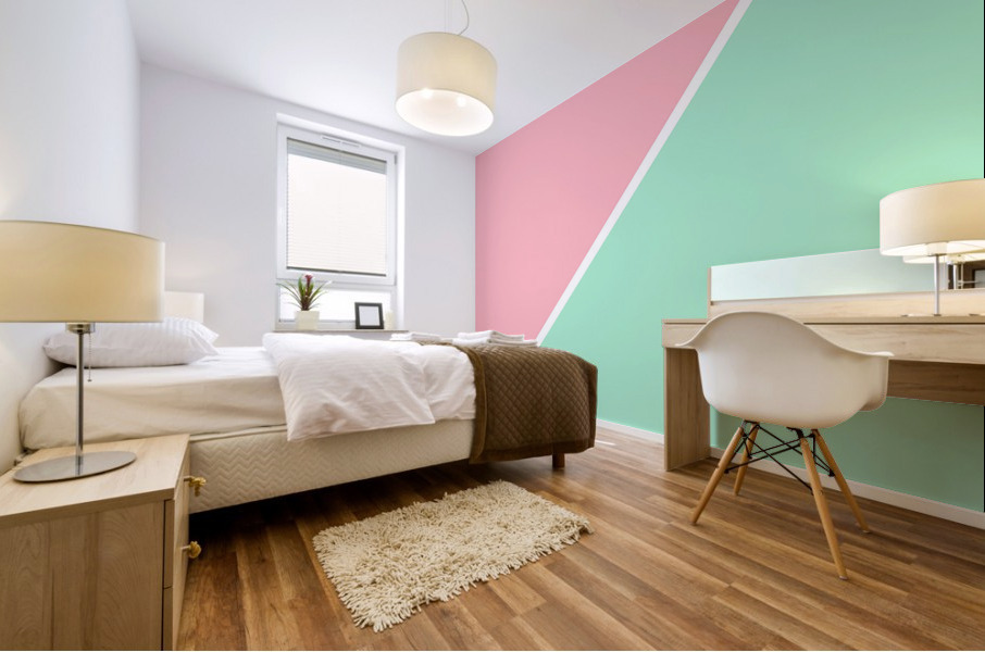 Light Pink and Mint Abstract Mural print