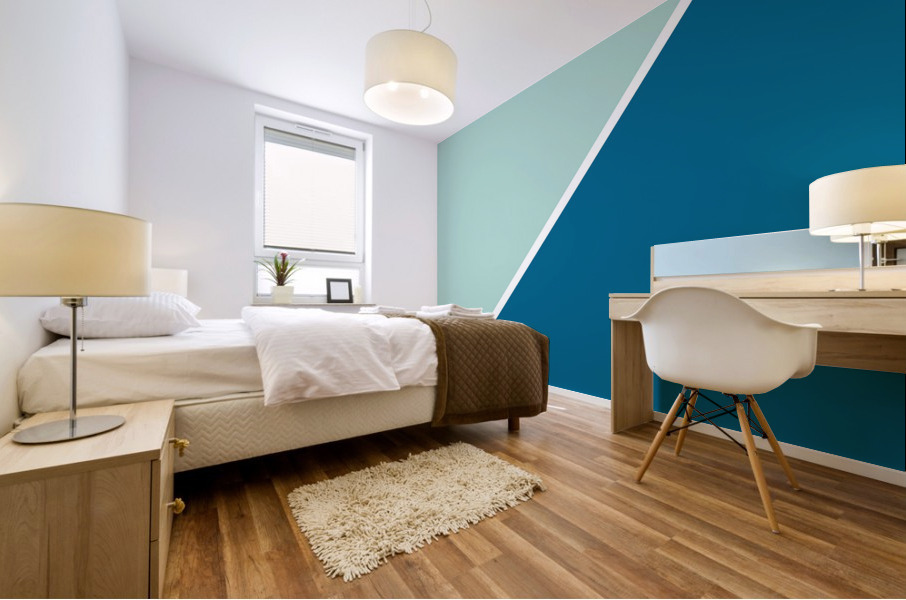 Mint and Ocean Abstract Mural print