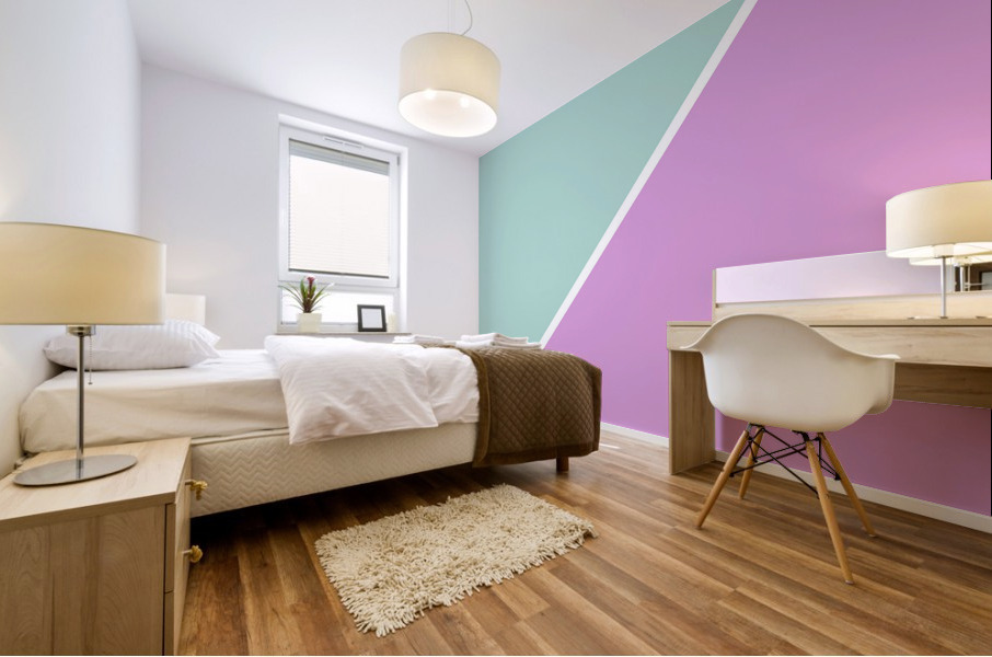 Mint and Plum Abstract Mural print