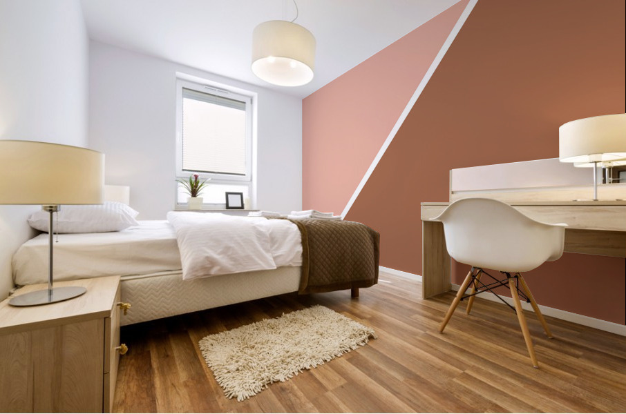 Peach and Brown Abstract Mural print