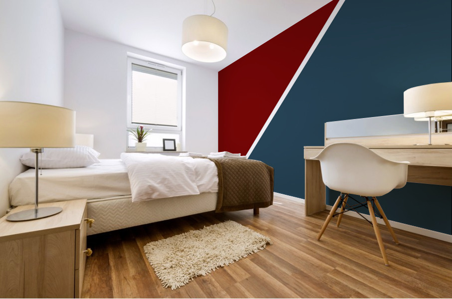 Maroon and Navy Abstract Mural print