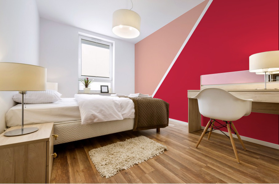 Peach and Red Abstract Mural print