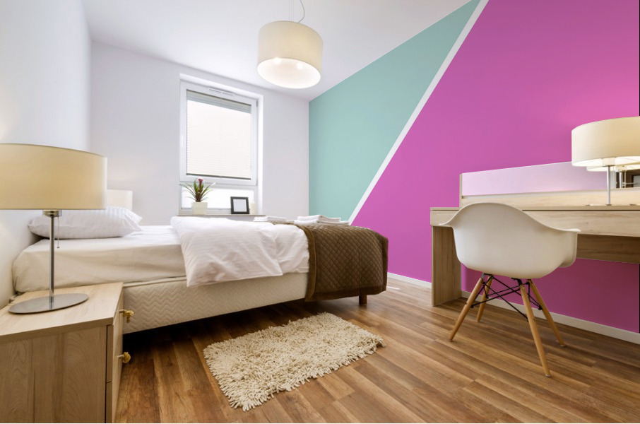 Mint and Pink Abstract Mural print