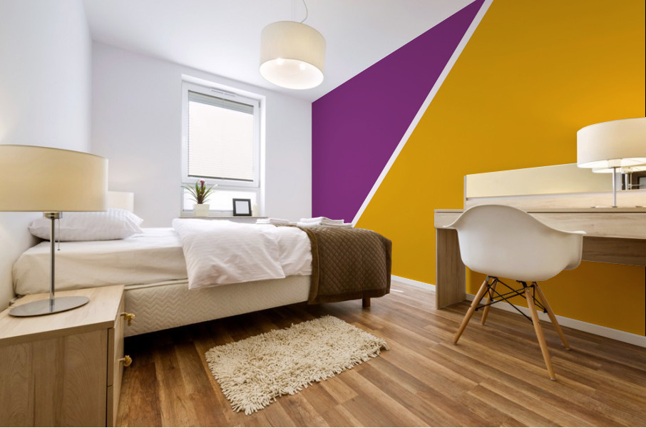 Raspberry and Yellow Abstract Mural print