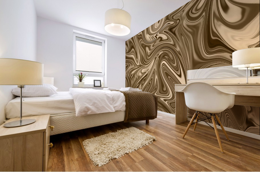 Tan Liquid Marble Mural print