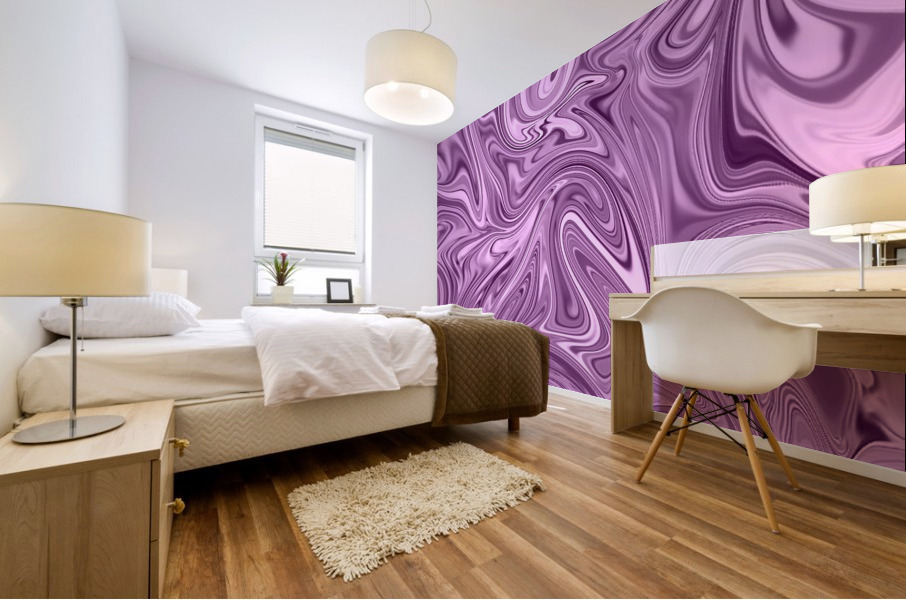 Plum Liquid Marble Mural print