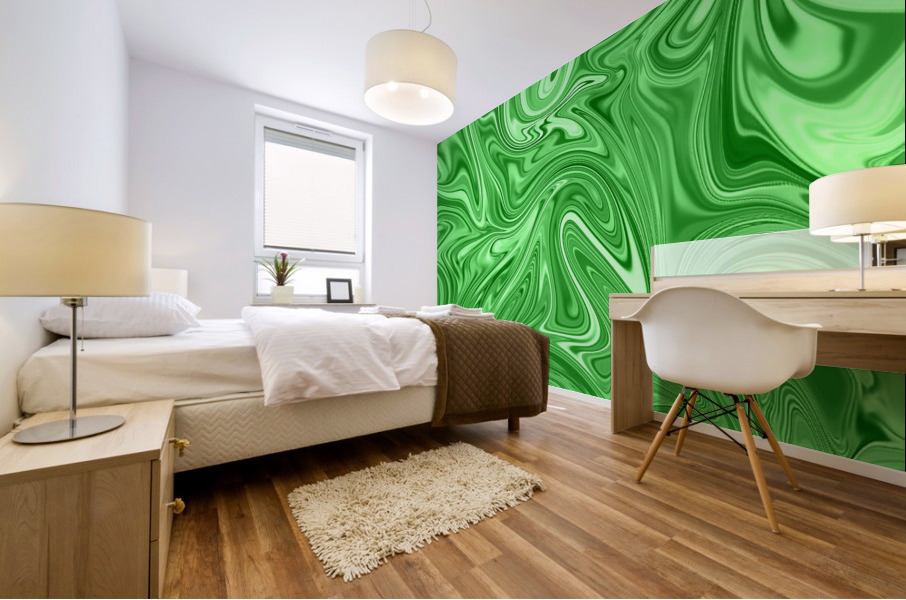 Green Liquid Marble Mural print
