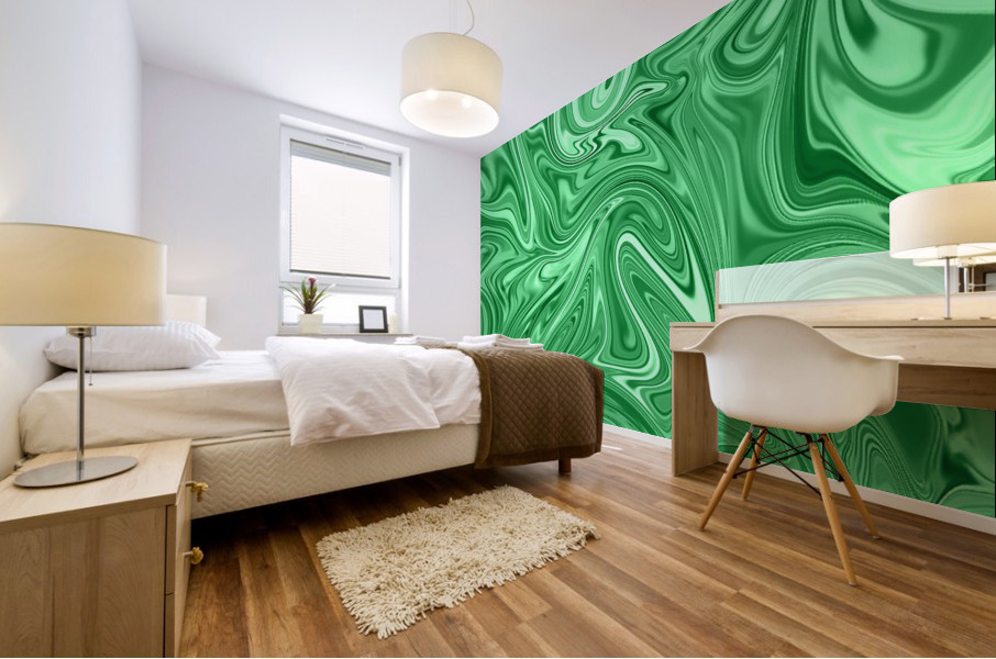 Emerald Liquid Marble Mural print