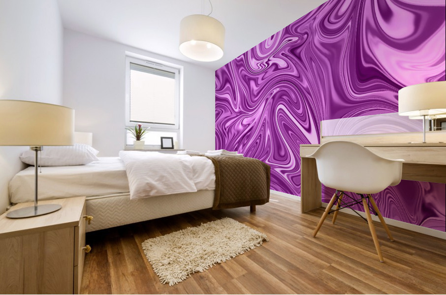 Violet Liquid Marble Mural print