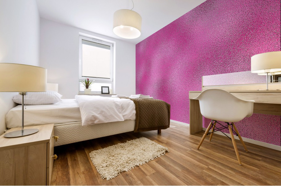 Deep Pink Metallic Foil Mural print