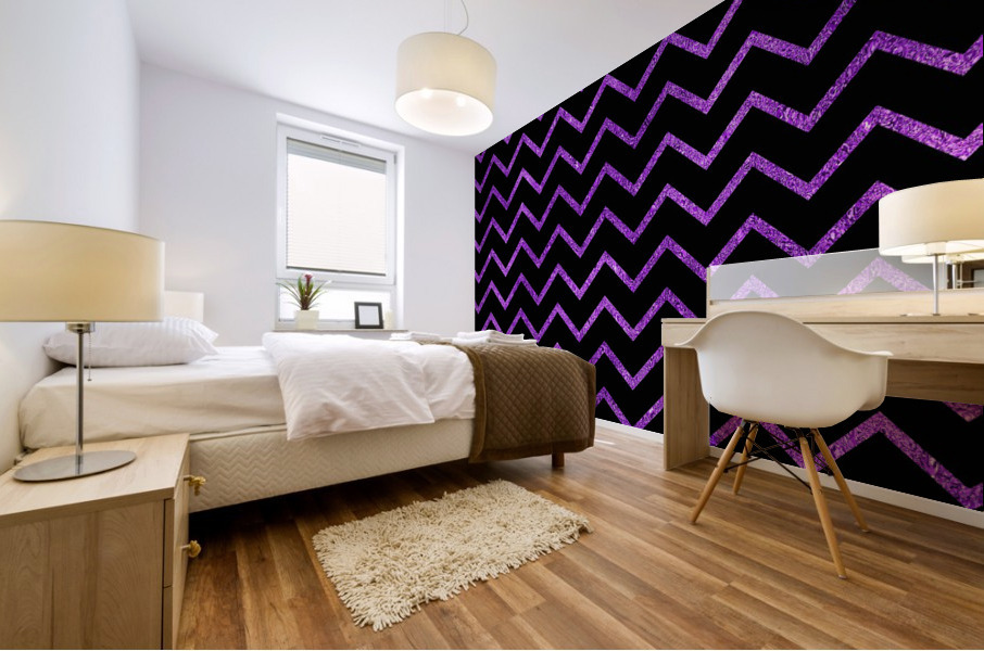 Violet Chevron Glitter Mural print