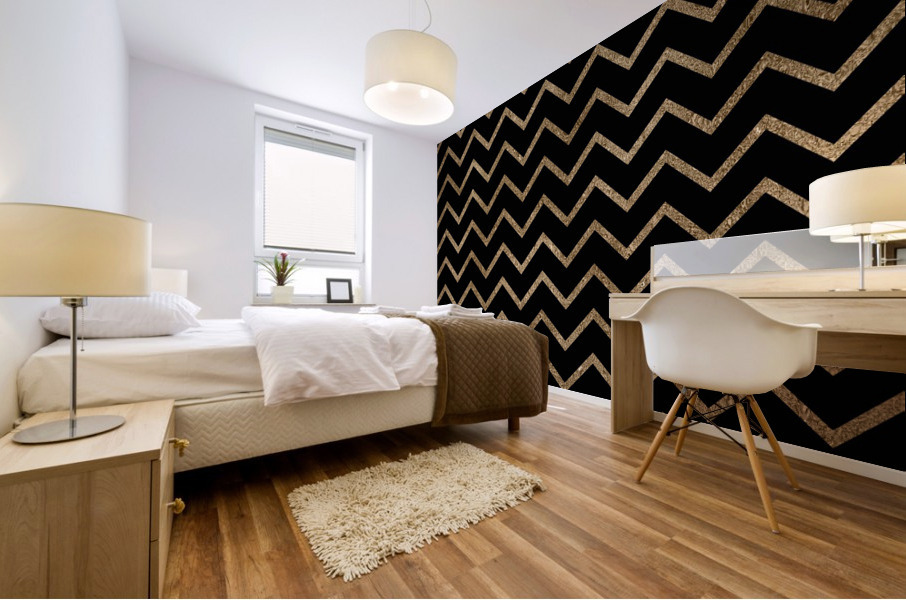Tan Chevron Glitter Mural print