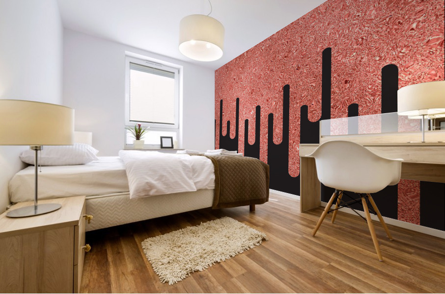 Dripping Peach Glitter Mural print