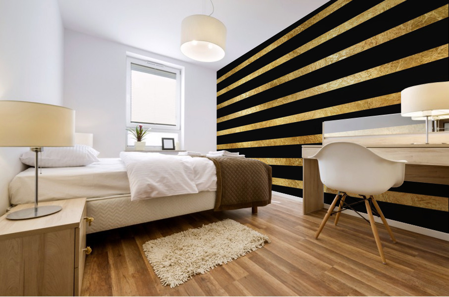 Gold Paper Texture Stripes Mural print