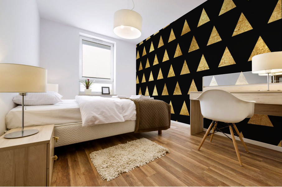 Gold Paper Texture Triangle Mural print