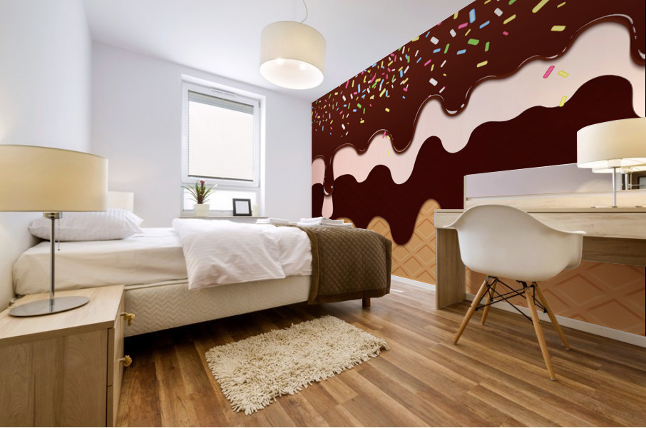 Brown Creamy Waffle Background Mural print