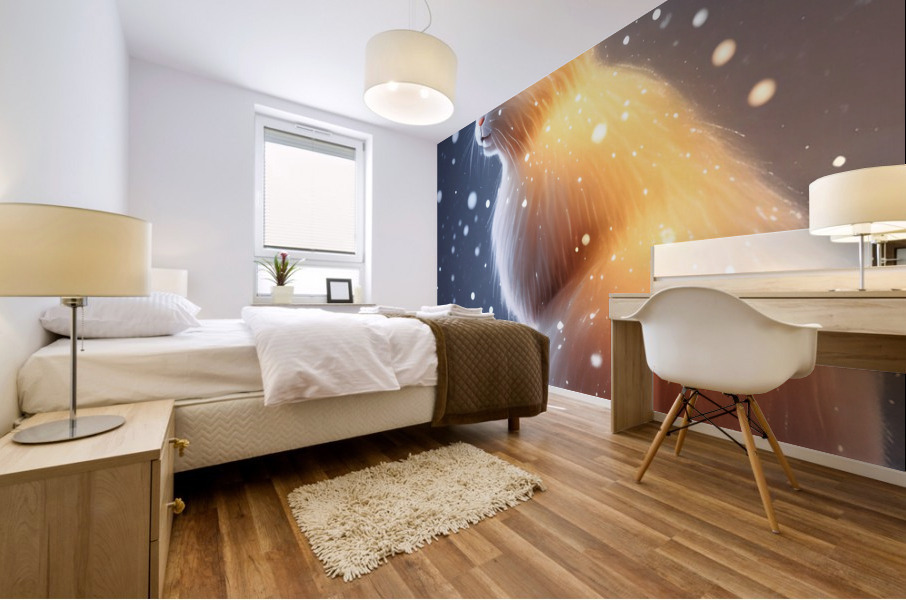 Snowy Rabbit Mural print