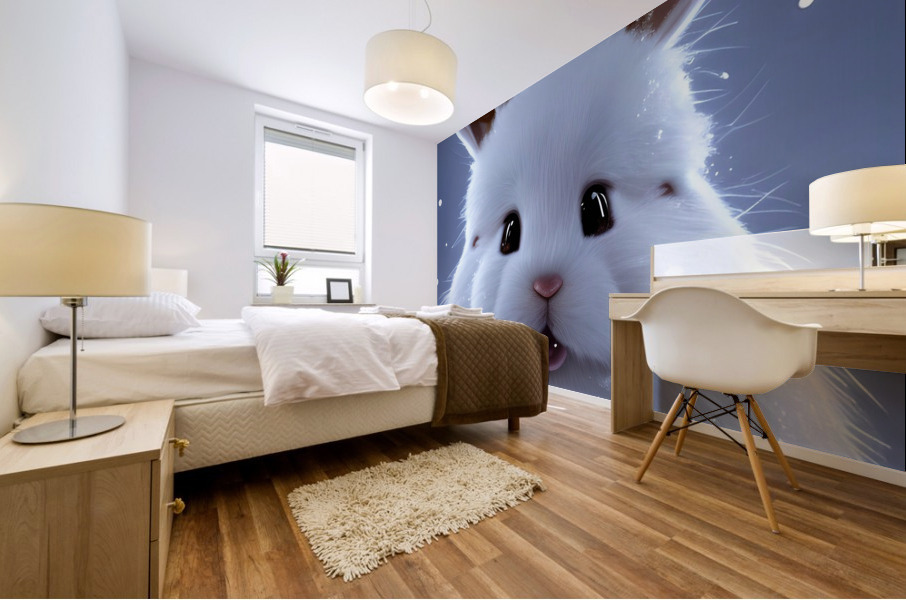 Mirthful Bunny Hops Mural print