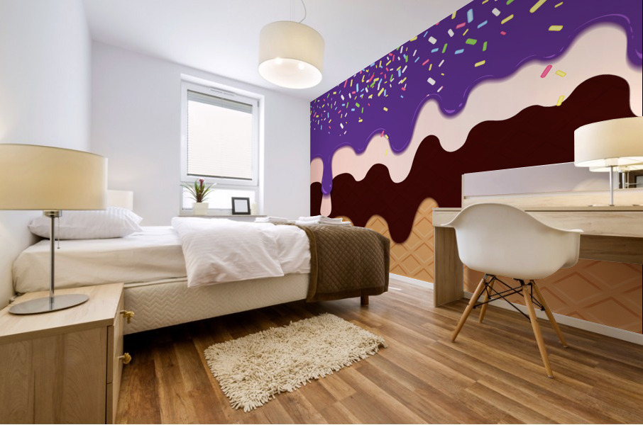 Grape Waffle Drips Mural print