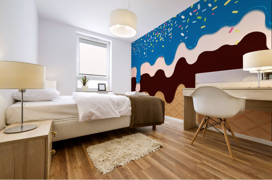 Blueberry Waffle Drips Mural print