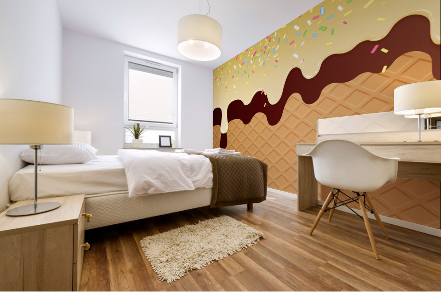 Ivory Creamy Waffle Artwork Mural print